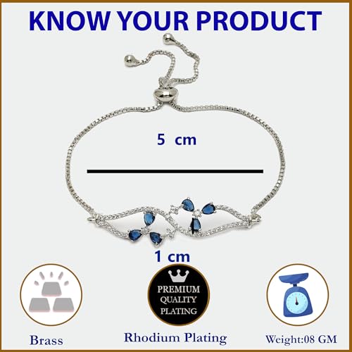 Image of ZENEME Rhodium-Plated Silver-toned Cuff Bracelet for Women & Girls Swirl Cuff Bangle with Crystal Stone Detailing Jewellery Bracelets for Womens