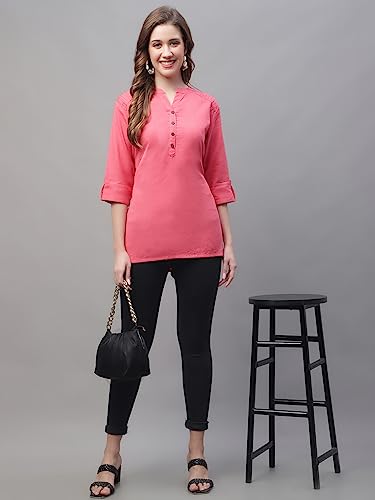 Image of Pistaa's Women's Cotton Relaxed Fit Short Kurti