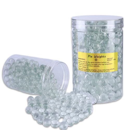 dboodb 2LB Glass Pie Weights For Blind Baking Pie Crust Weights Baking Beans Non-porous Dust-free Humidity-proof & mold-free Reusable Beads Fit Pie Weight for 6-10 inch Pies