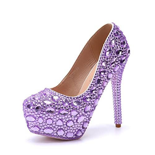 Femmes en Diamant Pumps Cristal pour Réceptions et Banquets Chics