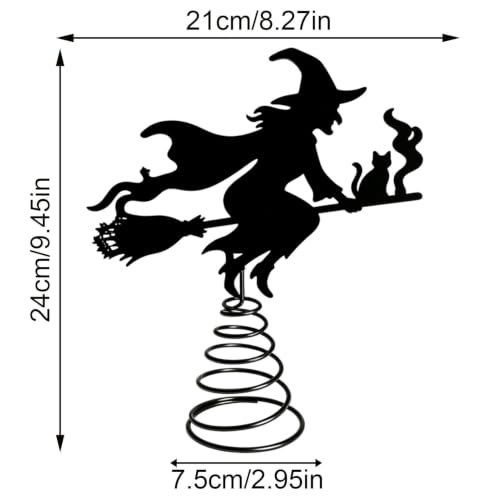 Cime de abeto de Halloween en hierro negro con luz LED para decoración del hogar 7