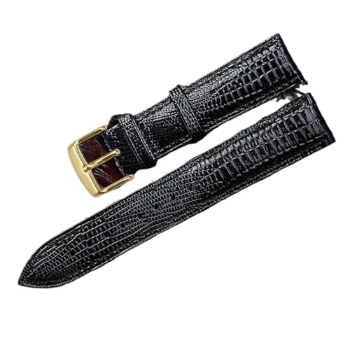 Bracelet montre cuir lézard noir marron boucle ardillon homme femme 12-24 mm