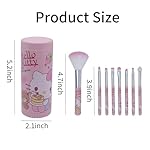 Makeup Brush Set, 8 Pcs Pink Makeup Brushes with Cute Makeup Brush Holder, Eyeshadow Lip Gloss Cosmetic Brushes Kit for Girls and Women - Image 3
