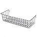 Kufox Hanging Basket for Wire Wall Grid Panel, Multi-function Wall Storage and Display Basket, Size 15.4"x 5.7" x 3.9"(W x L x H), Vinyl Dipped Black