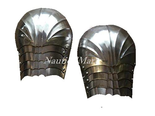 NauticalMart LARP Armour Gothic Winged Pauldrons Steel Shoulder Guard Armour