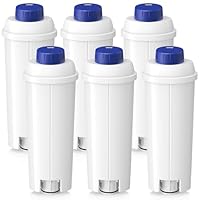 DLSC002 Water Filter for DeLonghi Coffee Machine, Water Filter Replacement Compatible with De'Longhi ECAM, Esam, ETAM, BCO, EC Series Coffee Machine (6 Pack)