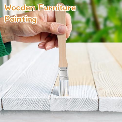 Flachpinsel, 50 Stück Lasurpinsel Malerpinsel Lackpinsel Flache Borstenpinsel Set Lackpinsel für Lacke Kleine Pinselset Lack Fensterpinsel mit Holzgriff Holzlasur für Pinsel Farben Kunst Streichen