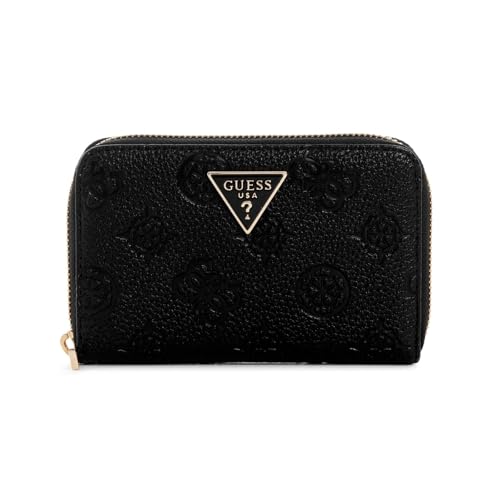 GUESS Porte-Monnaie Cresidia II SLG Zip Around Wallet Black Logo Noir