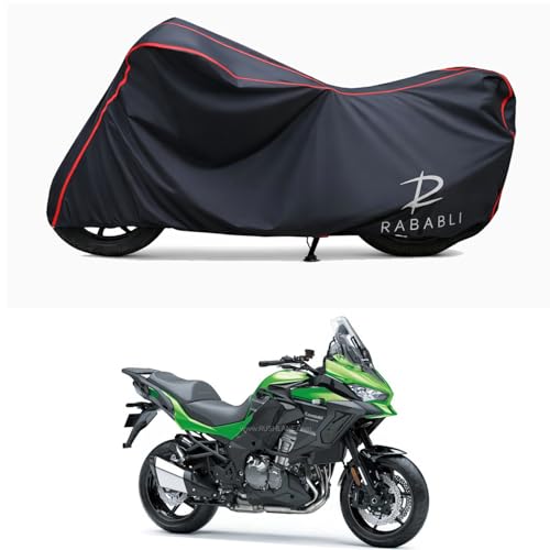 Image of Waterproof Bike Body Cover Compatible for | KawasaZ650 | Taffeta Fabric, Red Piping Design, Bottom Elastic Fit | Dustproof, Sun UV & Rain Protection for All Bikes
