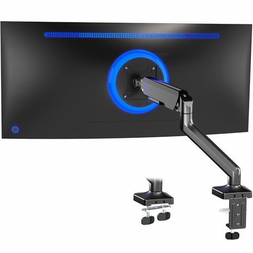 Image of VIVO Heavy Duty Ultrawide Monitor Tension Arm for up to 40 inch Screens, Holds 26.4 lbs, Premium Desk Mount Stand, Black, STAND-V100O