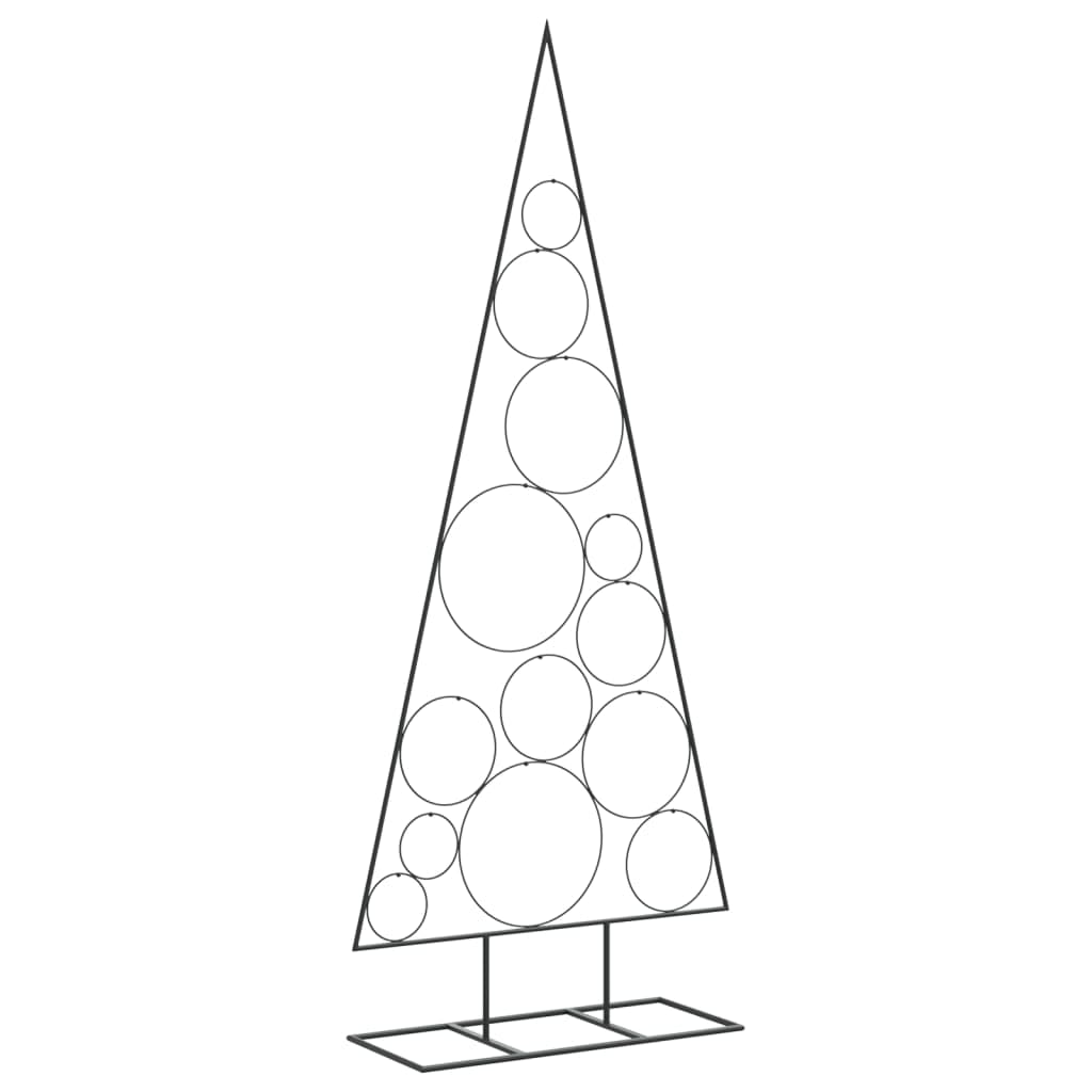 vidaXL Metal Christmas Tree for Decoration, Artificial Xmas Tree for Indoor Outdoor Party Holiday, Christmas Ornament, Xmas Decoration, Black