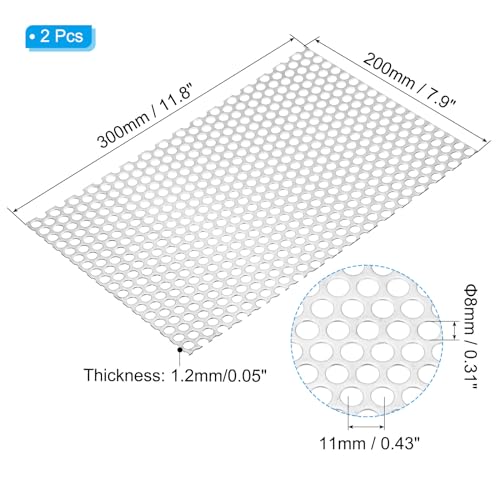 Tôles perforées de ventilation plaque métallique inox 304 PATIKIL 2Pcs - 2