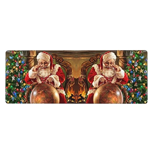 Tapis de souris Père Noël imperméable idéal pour décorer le bureau à la maison