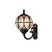 Produktbild Retro Außenlampe Schwarz Rund Wandlampe Wasserdicht IP54 Aluminiumguss und Glasschirm Aussenleuchte E27 Gartenlampe Hauseingang Terrassen Balkon Flur Außen-Wandleuchte (Schwarz 17.5 * 18 * 31cm)