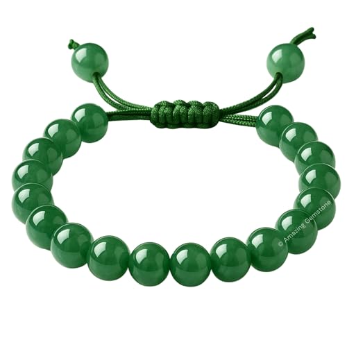 Pulsera de Aventurina Verde - Pulsera de Cristal Curativo para Mujeres y Hombres, Piedra Preciosa Natural - Regalo Perfecto para el Equilibrio, la Armonía y la Sanación de Chakras (Estirable)