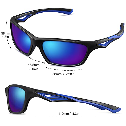 DEAFRAIN Kids Polarized Sunglasses for Boys Girls TPEE Unbreakable Frame Sport Baseball Cycling Running Glasses for Age 3-72