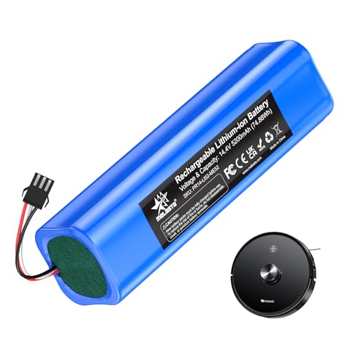 melasta Batteria per Aspirapolvere 14,4V 5200mAh Batteria Agli ioni di Litio per Proscenic M7 Pro, M8 Pro, M7 MAX, Laresar L6 Pro, Ultenic T10, Viomi S9 D800, Uoni V980 Plus, V980 MAX, U6 Robot, Lenov