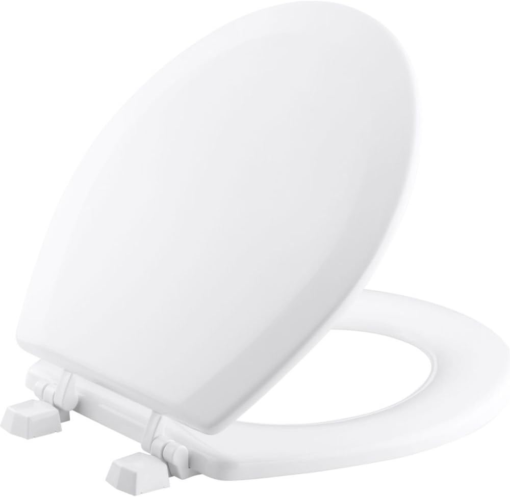 KOHLER K4716T0 Triko RoundFront MoldedWood Toilet Seat, White