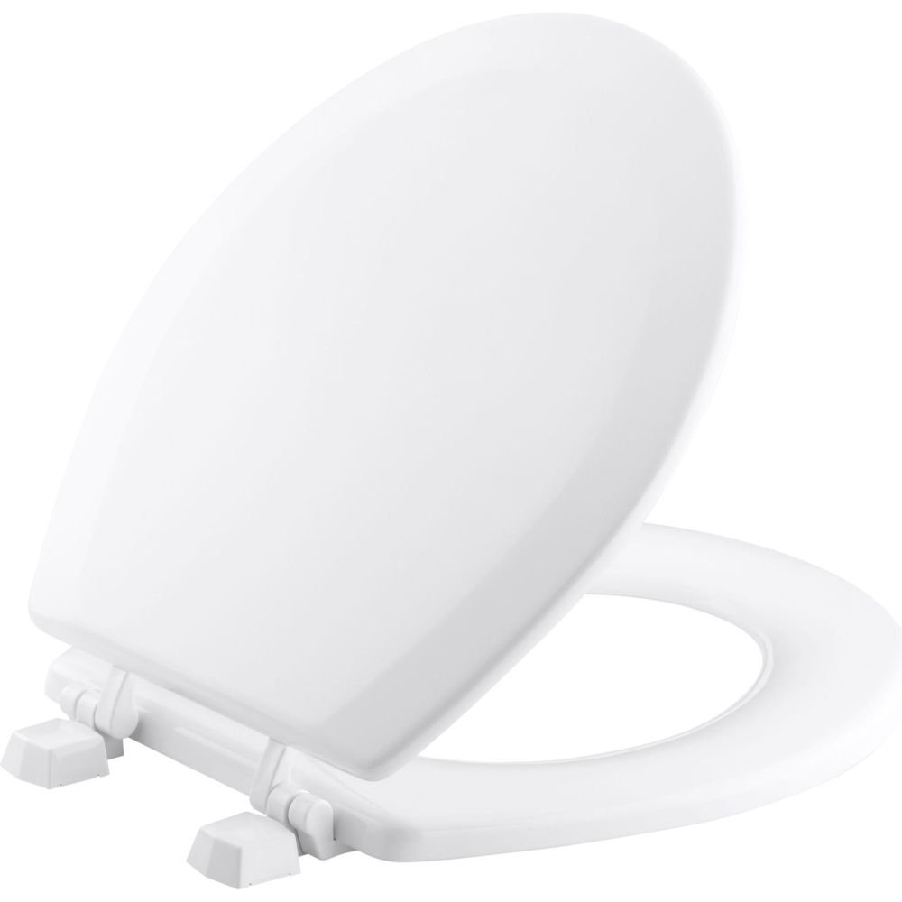 KOHLER K-4716-T-0 Triko Round-front Molded-Wood Toilet Seat, White