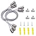 Qiwenr 4Pcs Juego de Cable de Suspensión de Acero Inoxidable，Kit de Luces para Exteriore Kit de Suspensión de Cuerda 1.5MM*1M,para Colgar Cuadros Cartelera Panel LED o Luces de Bricolaje,Máximo 20 kg
