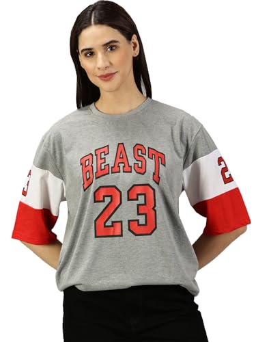 Image of RodZen Women's Cotton Loose Fit Oversized Printed T-Shirt