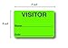 Green Visitor Pass / 500 Fluorescent Green Visitor Identification Stickers / 2