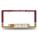 Rico Industries NBA Basketball Cleveland Cavaliers Two-Tone 12" x 6" Chrome All Over Automotive License Plate Frame for Car/Truck/SUV