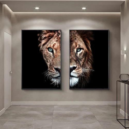 Toile Lion sauvage africain pour transformer un mur vide en espace artistique