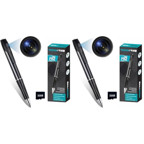 Image of TECHNOVIEW 32GB Spy Camera Pen, Spy Wireless Full HD 1080P Mini Spy Camcorder Video Audio Recording,Spy Camera 1080p Video Recorder for Business Meeting Outdoor Indoor (Pack of 2)