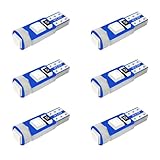 WLJH 6pcs T5 Wedge Instrument Panel 74 2721 3030SMD Canbus Error Free LED Instrument Speedo Gauge Cluster Light Bulb,Blue