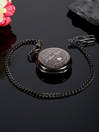 Hicarer Pocket Watch Father's Day Gift-I'll Always Be Your Little Girl, You'll Always Be My, Christmas Birthday Gift For Dad Father (Dad Gifts, White Dial) #TOP5