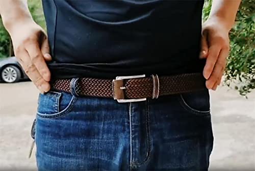 Belt for Men Women Stretch Braided Web Belt Elastic for Casual Pants Jeans,1 3/8"4