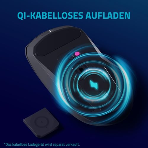 VT9PRO Mouse da gioco wireless 2,4 GHz ad alte prestazioni con sensore ottico da 26000 DPI, accelerazione 50 G, 650 IPS, durata della batteria fino a 160 ore, PC/Mac - Nero - Mouse gaming - Immagine 5