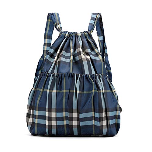 Sac à Dos léger Nylon Hydrofuge Tissu Sac à Dos Grande capacité d'impression Daypacks Cordon Conception for Camping Voyage Hommes et Femmes Étudiant Sac (Color : D) Cover