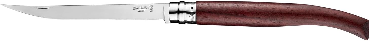 Opinel Effile Slimline Series Folding Fillet Knife – Slim Blade Folding Knife, Virobloc Locking Collar, Sustainably Harvested Wood Handles, Updated Blade Profile (Padouk Wood/No.15)