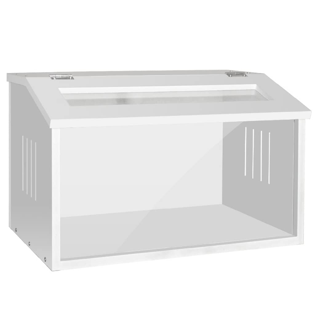 Scatola per vivaio con piano inclinato in PVC, per rettili, terrario, per animali domestici, per tenere al caldo, per lucertole, serpenti, draghi barbuti, tartarughe, camaleonti (Bianco 50x30x30 cm)