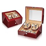 Caricabatterie automatico per orologi automatici per orologi automatici per 4 + 6 orologi automatici Scatola caricabatteria singola per orologi con motore silenzioso, alimentato da adattatore CA o b