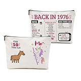 HODREU 50th Birthday Gifts for Her Funny Makeup Bag 50th Birthday Decorations Party Favors Anniversary Retirement 50 Year Old Gifts for Women Sister Mom Grandma Coworker Cosmetic Bag