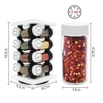 Orii Spice Rack 16 Jar Set White Filled with Spices - Rotating Standing Rack Shelf Holder & Countertop Spice Rack Tower Organizer for Kitchen Spices - Image 2