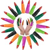HFATMOS Finger Pointers for Reading, Multicolor Witch Fingers, Finger Nail Covers for Cosplay Costume Party, Masquerade Decorations, 24 Pcs
