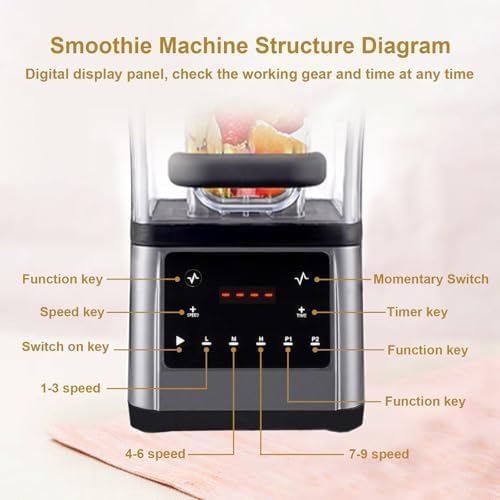 Wytrzymały blender – urządzenie do smoothie i soków z ostrzami ze stali nierdzewnej, konstrukcja redukująca hałas, idealne urządzenie kuchenne do owoców i warzyw