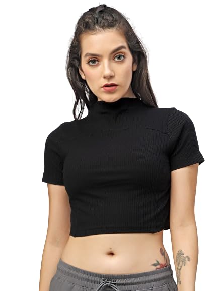 tickled pink Women & Girls HIGH Neck Tank Crop TOP-picture-11