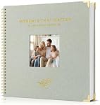Elegant Scrap Book with Linen Cover and Gold Accents - Beautiful Photo Book & Memory Album for Preserving Cherished Photos - Lovely Gift
