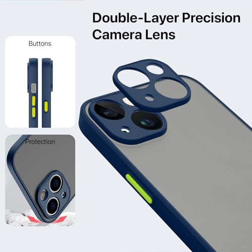 Image of Vaku Luxos Thermoplastic Polyurethane Artic Armor Back Cover For iPhone 15 Plus Slim Protective Lens Camera Shockproof Case Scratch Resistant Slim Thin Military-Grade Protection-Blue