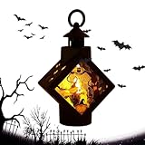 IADSFSV(ひさこ) ハロウィン ランタン 屋内 | テーブルセンターピース ハロウィンデコレーション ミニランタン - 壁やデスクトップに安全なポータブルハロウィーン LED キャンドル ランタン