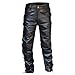 Leather Pants Men Fashion Rock Steampunk Lace Up Hiking Pants with Pockets Athletic Slim Fit High Waisted Tapered Pants Black