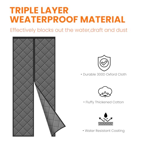 MYCARBON Wärmeschutzvorhang Tür, 80x210cm Magnet Thermo Türvorhang – Ansicht 4