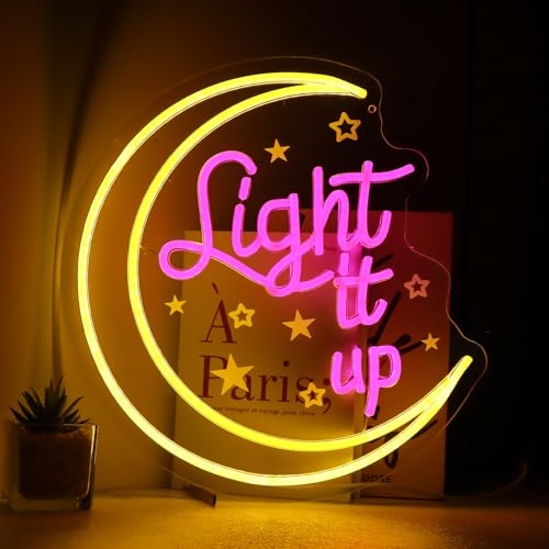 Image of Crescent City Neon Sign,Light It Up LED Sign | 13x14in Book Lover Gift, Reading Room Decor, Light It Up Led Sign, Bookish Merch for Home