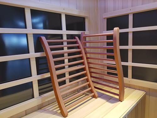 Image of LTCCDSS Red Cedar Sauna Backrest S-Shape Design | Slip-Resistant | Non-Toxic | Comfortable | Sauna Accessories Kit Apply to Barrel or Infrared Sauna 20.5 in*13 inch