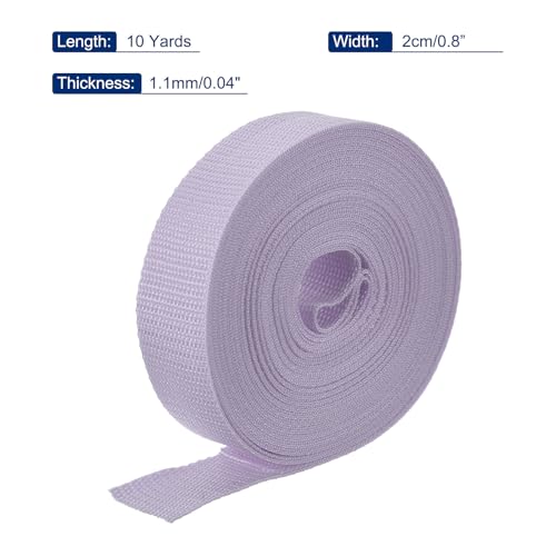 Image of MECCANIXITY Lightweight Polypropylene Webbing Strap 0.8 inch 10 Yard Backpack Strapping Band Light Purple for Outdoor Luggage Cargo Straps